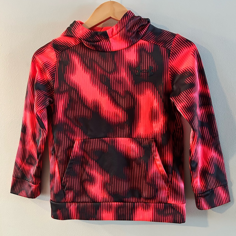 UA Kids Red (Bright Salmon) and Black Hoodie